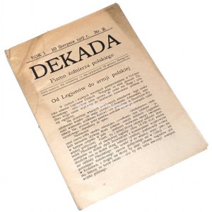 LEGIONY. DEKADA Pismo żołnierza polskiego R.1 Nr 2. 1917r.