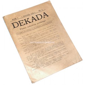 LEGIONY. DEKADA Pismo żołnierza polskiego R.1 Nr 1. 1917r.