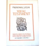 VILLON - WIELKI TESTAMENT drzeworyty M. Hiszpańskiej wyd.1950r.