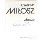 MIŁOSZ- WIERSZE autograf autora