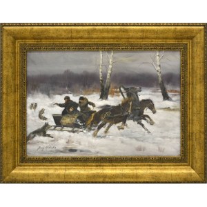 Jerzy Kossak, Attack of the Wolves, 1905