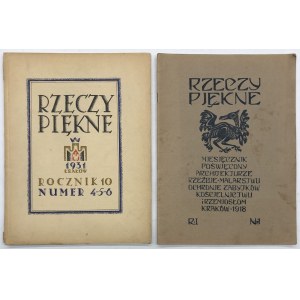 RZECZY PIĘKNE 1918 nr 1 oraz 1931 nr 4-6