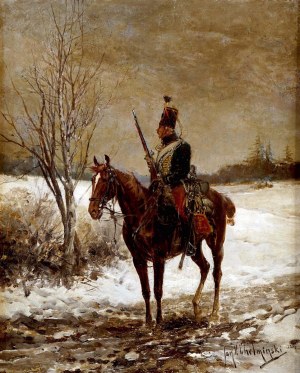 Jan CHEŁMIŃSKI (1851 Brzustów - 1925 Nowy Jork), Huzar napoleoński, między 1888 a 1899
