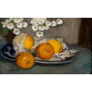 Alfons KARPIŃSKI (1875 Rozwadów - 1961 Kraków), Still life with lemons