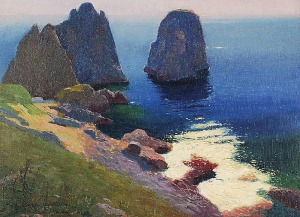 Feliks Michał WYGRZYWALSKI (1875-1944), Skały Faraglioni u brzegu Capri