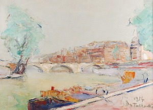 Włodzimierz TERLIKOWSKI (1873-1951), Pejzaż z mostem, 1934