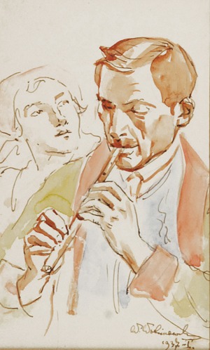 Wincenty WODZINOWSKI (1866-1940), Czarujący flet, 1937