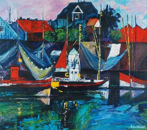 Jan SZANCENBACH (1928-1998), Port w Mandal, 1988