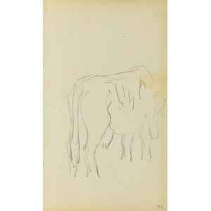 Jacek Malczewski (1854-1929), Szkic krowy widzianej z tylnego, prawego trzy-czwarte