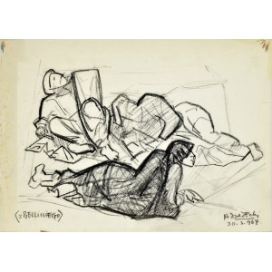 Kazimierz Podsadecki (1904 - 1970), Leżące postacie wg fragmentu obrazu Giovanniego Belliniego „Przemienienie”, 1964