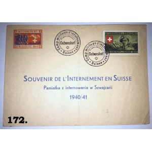 Karta pocztowa - Pamiątka z internowania w Szwajcarii 1940/1941