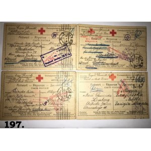 Zbiór siedemnastu kart pocztowych Czerwonego Krzyża