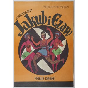 Plakat - Jakub i Ezaw. Prawie kabaret - Marian STACHURSKI (1931-1980) - projektant