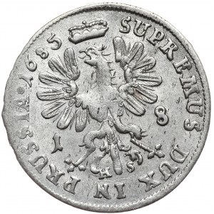 Prusy (księstwo), Fryderyk Wilhelm, ort 1685 HS, Królewiec, kropka przed datą