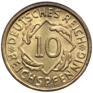 Niemcy, Republika Weimarska, 10 fenigów 1926 G, Karlsruhe