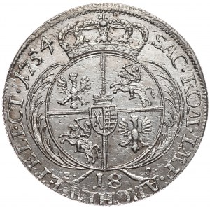 August III, Ort koronny 1754, Lipsk, rzadsze popiersie