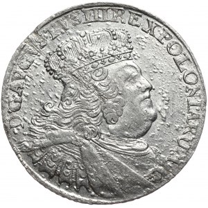 August III, Ort koronny 1756, Lipsk, szerokie popiersie,