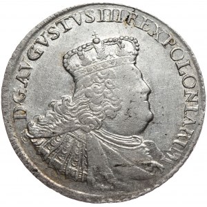 August III, ort koronny 1756, Lipsk, mała głowa, bez kropki po dacie
