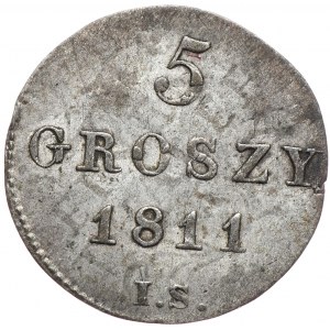 Księstwo Warszawskie, Fryderyk August I, 5 groszy 1811 IS