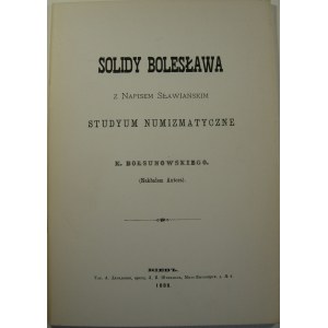 K. Bołsunowski, Solidy Bolesława z napisem słowiańskim