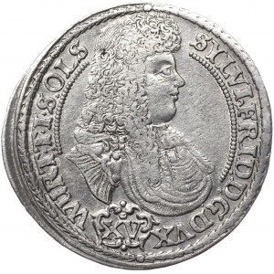 Śląsk, księstwo oleśnickie, Sylwiusz Fryderyk, 15 krajcarów 1675 SP, Oleśnica