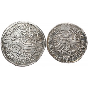 Austria, Ferdynand II, 3 krajcary 1634, 1636 - 2 szt.