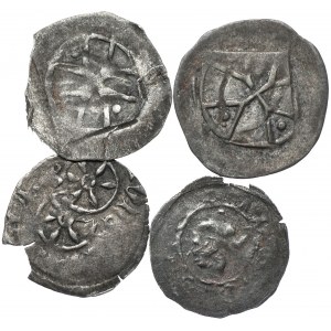Austria, Niemcy, zestaw średniowiecznych monet - razem 4 szt.