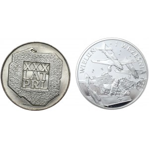 200 zł 1974 XXX lat PRL, 10 zł 2009 Wieluń