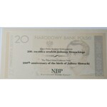 Banknot 20 zł 2009 Juliusz Słowacki, JS0029396, w folderze emisyjnym NBP