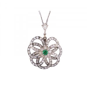 Brooch-pendant with flower motif