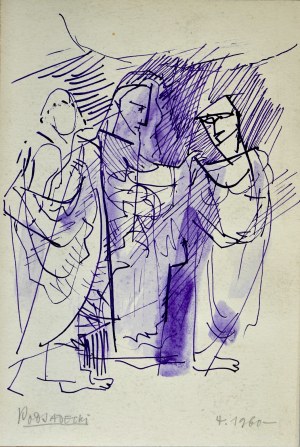 Kazimierz Podsadecki (1904 - 1970), Trzy postacie w antycznych szatach, 1960