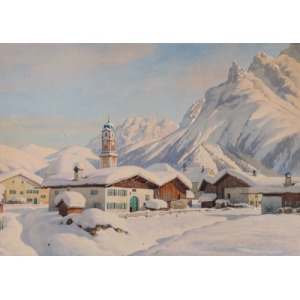 Carl KESSLER, EHRWALD MIT BLICK AUF DIE ZUGSPITZE