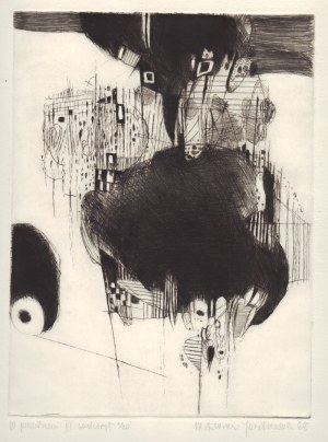 Maria Łuszczkiewicz-Jastrzębska (Ur. 1929), [grafika, 1968] W przestrzeni III