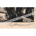 Stefan Mrożewski (1894-1975), [grafika, 1929] Król na tronie (z cyklu Le Roi au masque d’or)