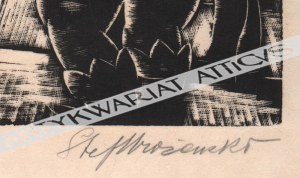 Stefan Mrożewski (1894-1975), [grafika, 1929] Król na tronie (z cyklu 