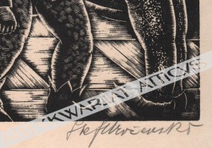 Stefan Mrożewski (1894-1975), [grafika, 1929] Scena ze starcem i dworzanami (z cyklu 