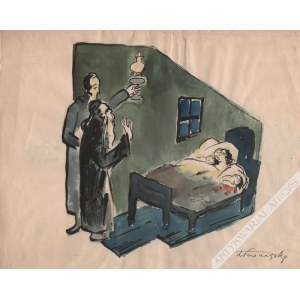 Zbigniew Pronaszko, [rysunek, lata 1930-te] Rodzina żydowska / Scena przydrożna