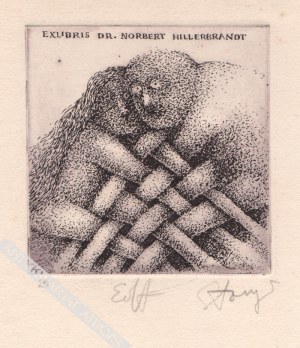 Stasys Eidrigevičius (Ur. 1949), [grafika, 1980] Ex Libris Dr. Norbert Hillerbrandt