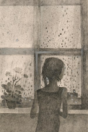 Wiesław Majchrzak (1929-2011), [rysunek, 1987] [deszcz]