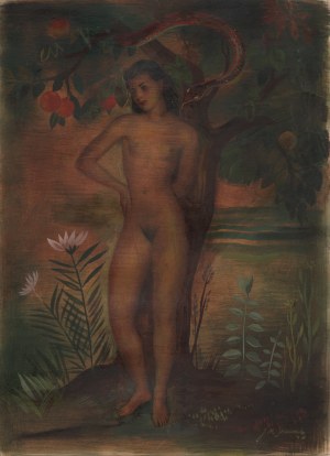 Jan Marcin Szancer (1902-1973), [rysunek, 1940] [Ewa kuszona przez węża]