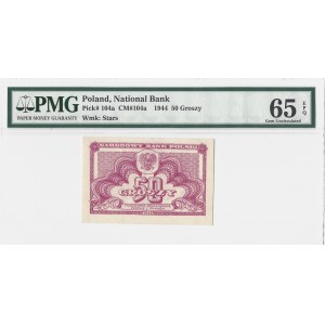 50 groszy 1944 - bez serii oraz numeracji - PMG 65 EPQ