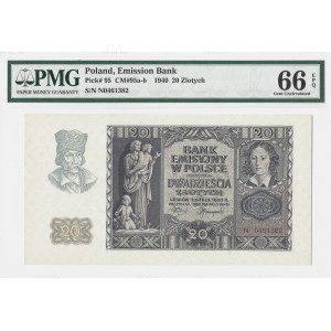 20 złotych 1940 - seria N - PMG 66 EPQ