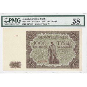 1000 złotych 1947 - seria F - PMG 58