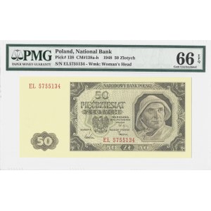 50 złotych 1948 - seria EL - PMG 66 EPQ