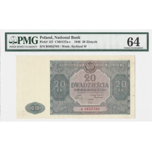 20 złotych 1946 - seria B - PMG 64