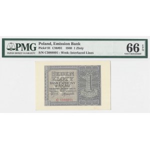 1 złoty 1940 - seria C - PMG 66 EPQ