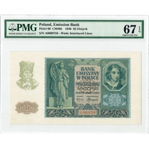 50 złotych 1940 - seria A - PMG 67 EPQ - MAX nota