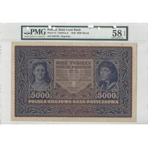 5000 marek polskich 1920 - III Serja A - PMG 58 EPQ