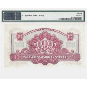 100 złotych 1944 - obowiązkowe - seria BK - PMG 58 EPQ