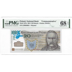 20 złotych 2014 - Legiony Polskie - banknot polimerowy - PMG 68 EPQ